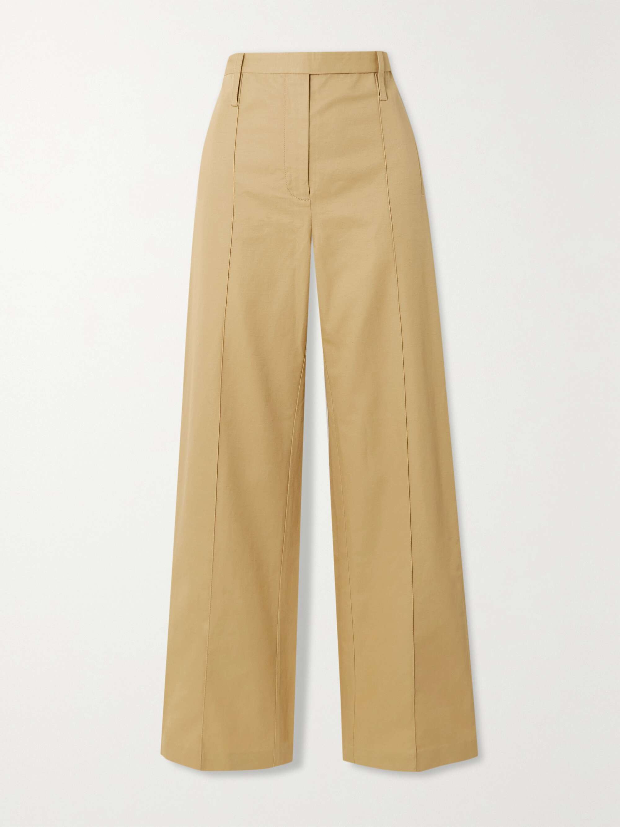 Beige Cotton-twill straight-leg pants 