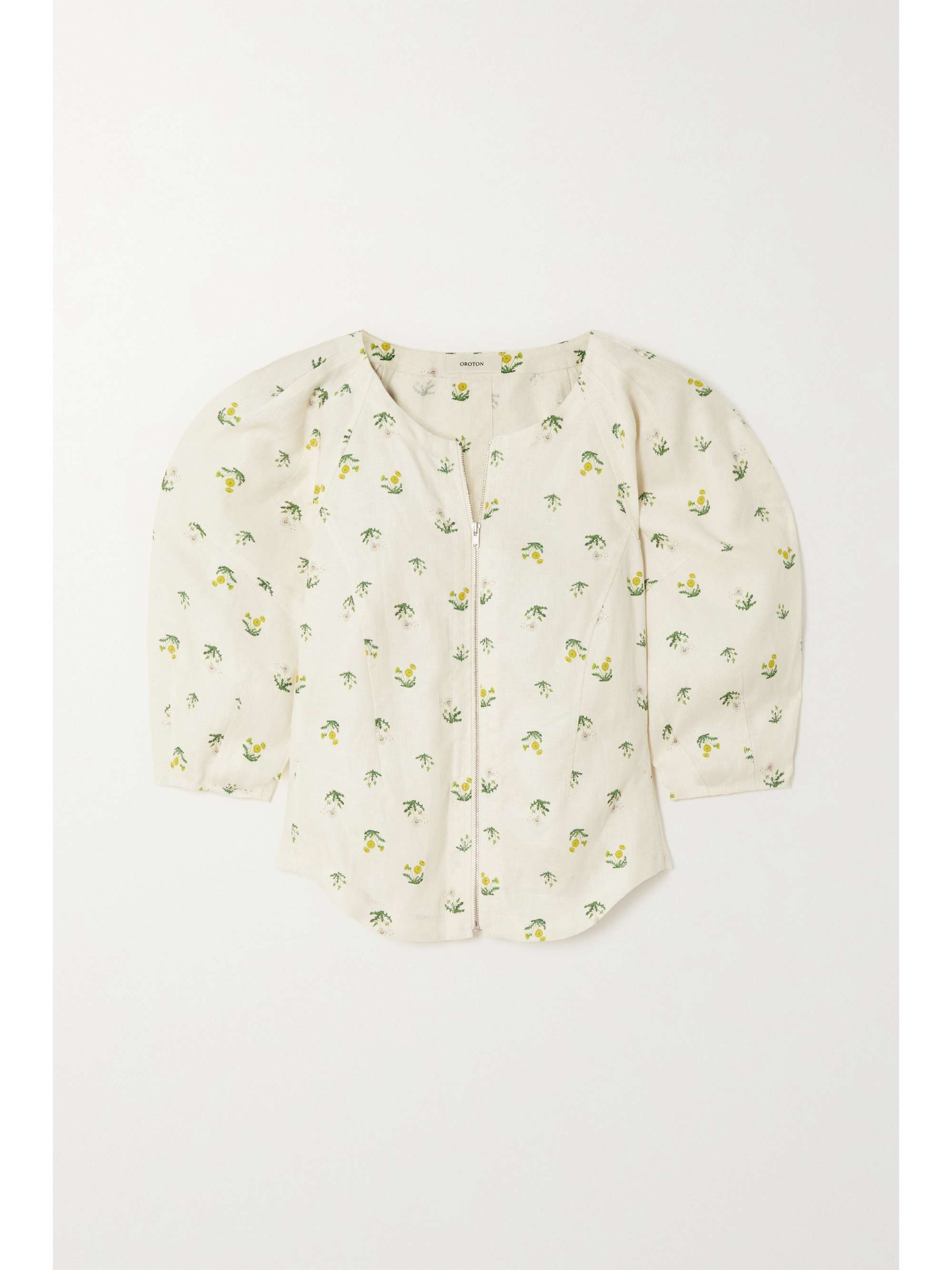 floral linen blouse