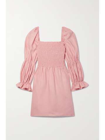 REFORMATION Zoya smoked linen mini dress