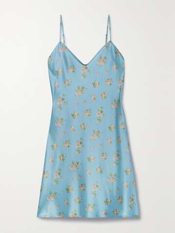 REFORMATION Cher floral-print silk-satin mini dress