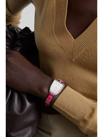 HERMÈS TIMEPIECES Galop d’Hermès 26mm medium stainless steel, alligator and diamond watch