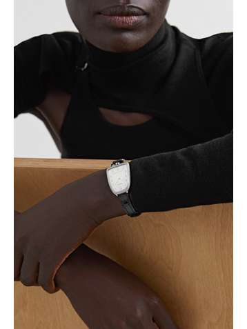 HERMÈS TIMEPIECES Galop d'Hermès 26mm medium stainless steel, alligator and diamond watch