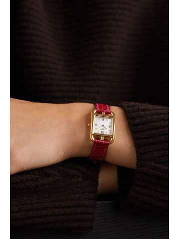 HERMÈS TIMEPIECES Cape Cod 23mm small 18-karat gold, alligator, mother-of-pearl and diamond watch