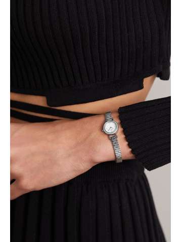 HERMÈS TIMEPIECES Montre en or blanc 18 carats (750/1000) et diamants Faubourg Very Small, 15,5 mm