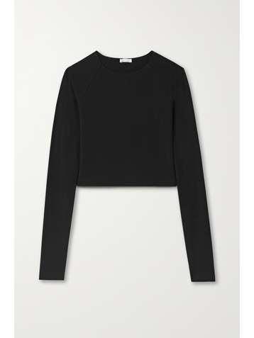 SKIN + NET SUSTAIN Antheia cropped stretch organic Pima cotton-jersey top