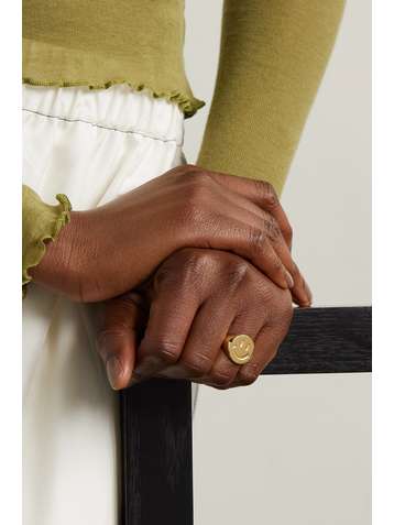 MARTHA CALVO Be Happy gold-plated signet ring
