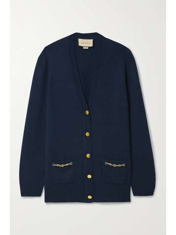 GUCCI Horsebit-detailed cashmere cardigan