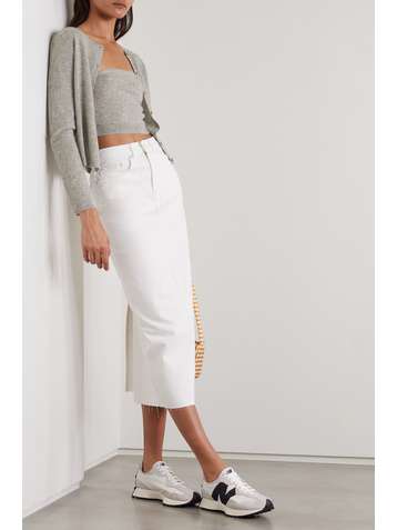 REFORMATION + NET SUSTAIN Brio recycled cashmere-blend strapless top and cardigan set