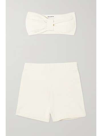 REFORMATION + NET SUSTAIN Paradiso organic cotton strapless bra and shorts set
