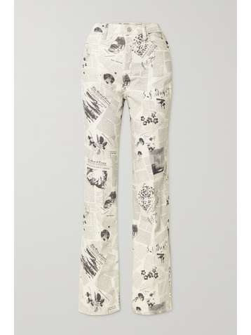 REFORMATION + NET SUSTAIN printed organic high-rise straight-leg jeans