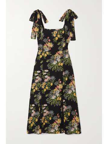 REFORMATION + NET SUSTAIN Twilight shirred floral-print crepe midi dress