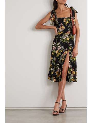 REFORMATION + NET SUSTAIN Twilight shirred floral-print crepe midi dress
