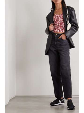 REFORMATION + NET SUSTAIN Reign shirred floral-print crepe blouse