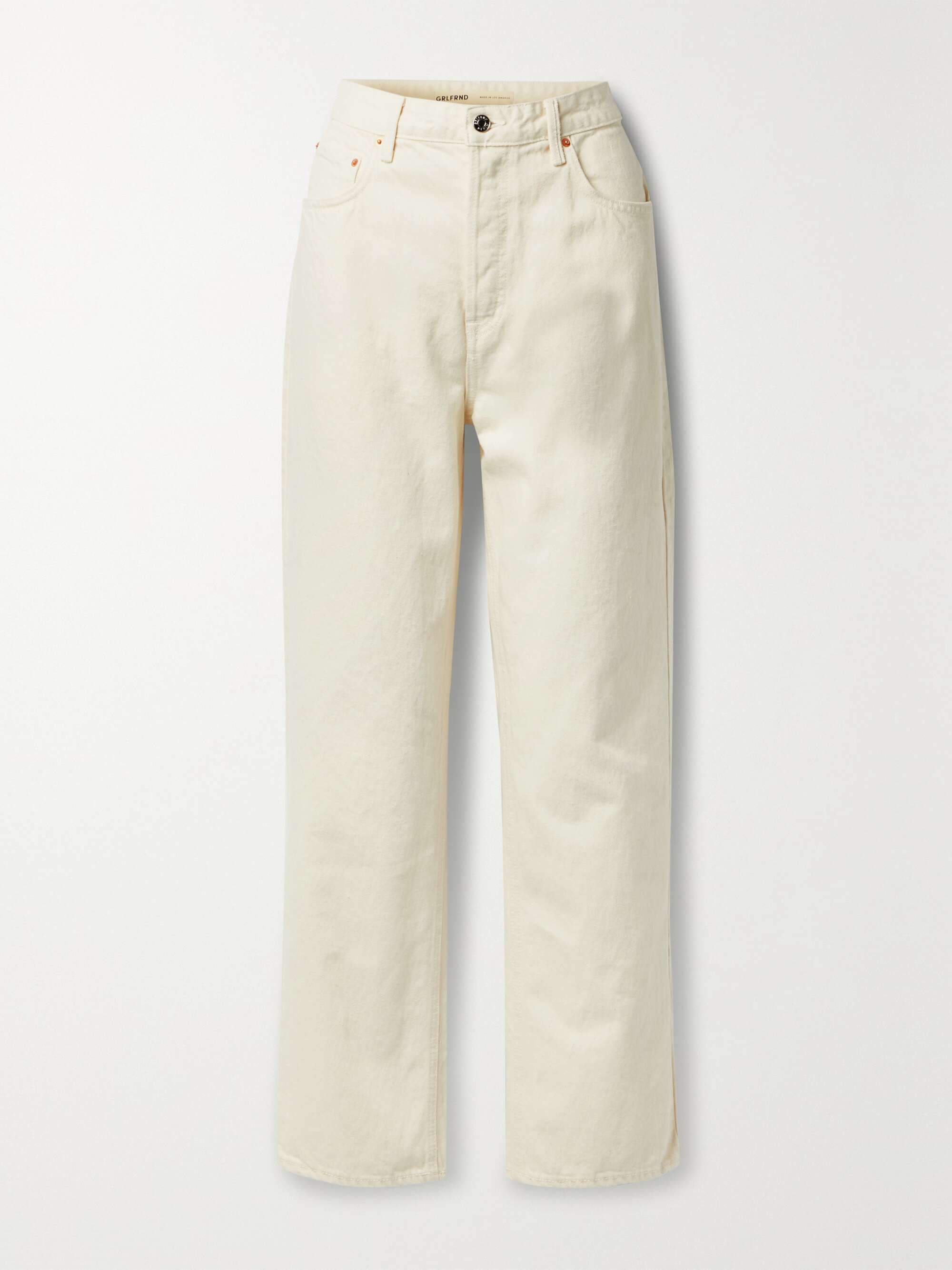 Ecru Amanda mid-rise wide-leg jeans 
