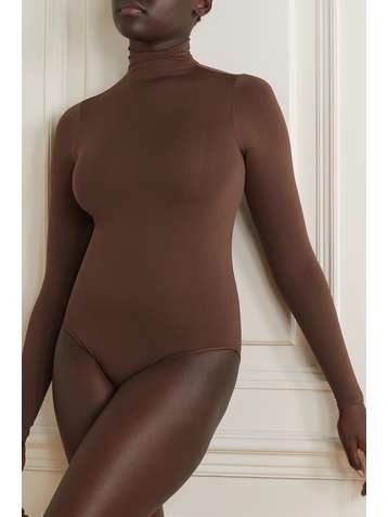 SKIMS Essential Mock Neck bodysuit - Smokey Quartz
