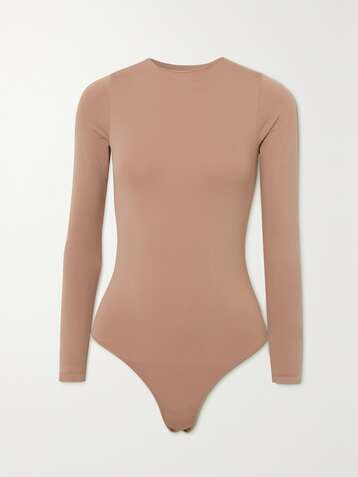 SKIMS Essential Crew Neck Thong bodysuit - Tiger's Eye