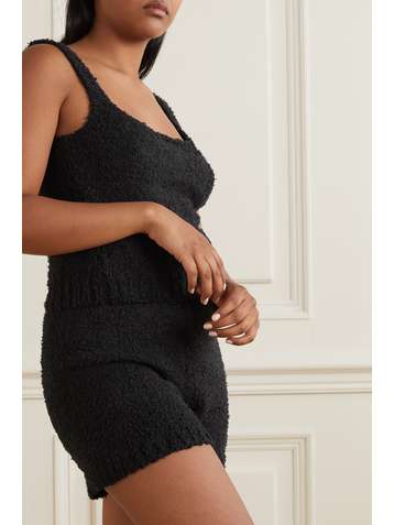 SKIMS Cozy Knit bouclé shorts - Onyx