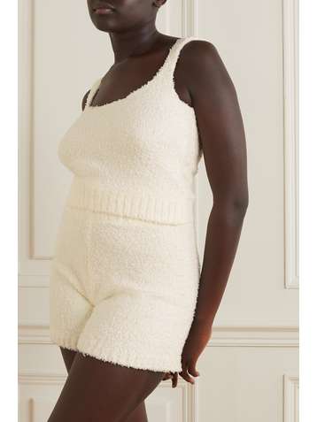 SKIMS Cozy Knit bouclé shorts - Bone