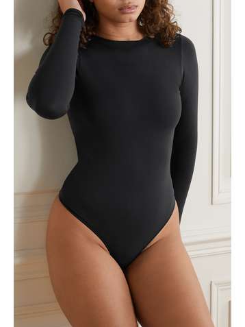 SKIMS Essential Crew Neck Thong bodysuit - Onyx