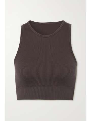 SKIMS Stretch Rib High Neck bra – Soot – Soft-BH