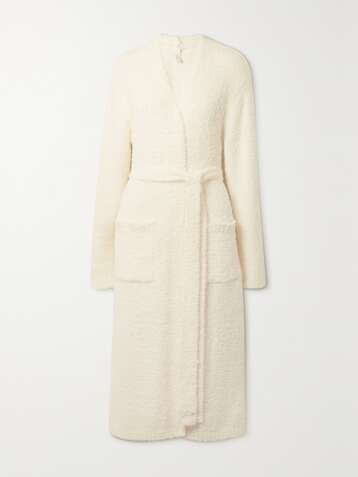 SKIMS Cozy Knit Robe – Bone – Morgenmantel aus Bouclé