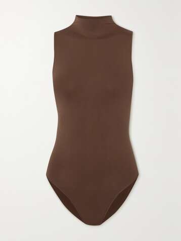 SKIMS Essential Mock Neck bodysuit - Smokey Quartz