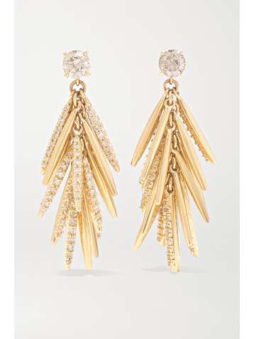 ILEANA MAKRI Grass Sunshine Drops 18-karat gold diamond earrings