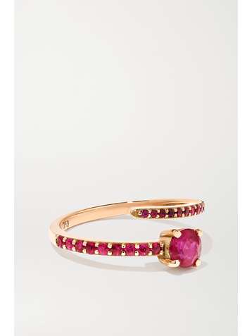 ILEANA MAKRI Grass Seed 18-karat rose gold ruby ring
