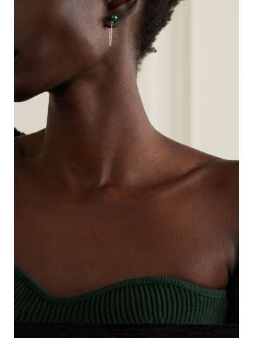 MATEO 14-karat gold malachite earrings
