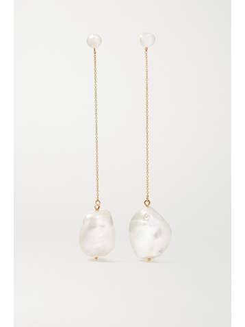 MATEO Duality 14-karat gold pearl earrings