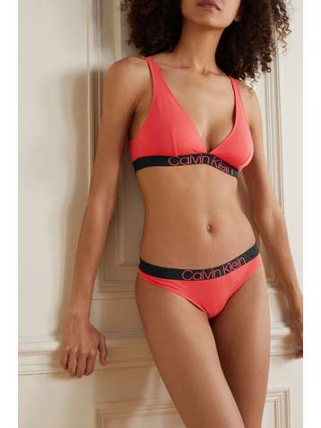 CALVIN KLEIN Stretch cotton-blend jersey soft-cup triangle bra
