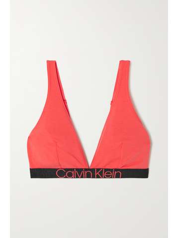 CALVIN KLEIN Stretch cotton-blend jersey soft-cup triangle bra