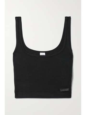 CALVIN KLEIN Cropped stretch-modal jersey tank