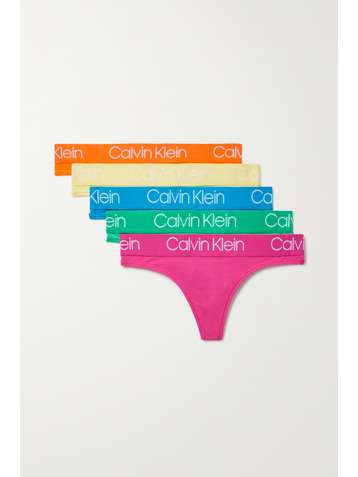 CALVIN KLEIN Lot de 5 strings en jersey de coton stretch