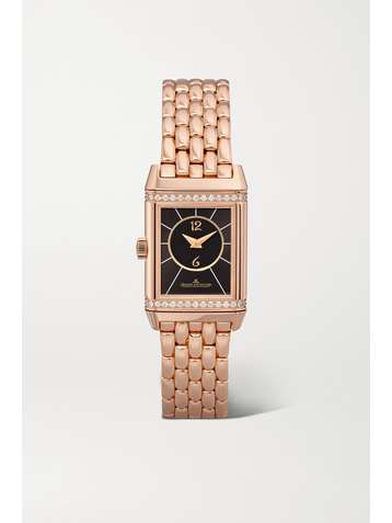 JAEGER-LECOULTRE Reverso Classic Duetto small hand-wound 21mm rose gold and diamond watch