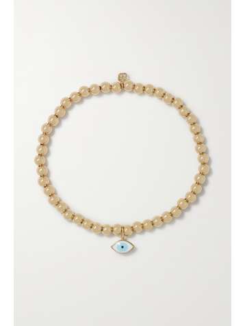 SYDNEY EVAN Evil Eye Armband aus 14 Karat Gold mit Emaille