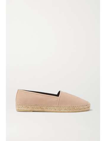 SAINT LAURENT Logo-embossed leather espadrilles