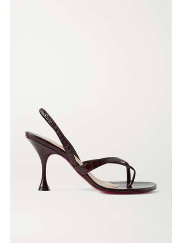 CHRISTIAN LOUBOUTIN Taralita 85 croc-effect leather slingback sandals