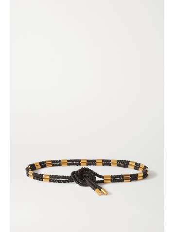 BOTTEGA VENETA Ceinture en cuir froissé et métal doré