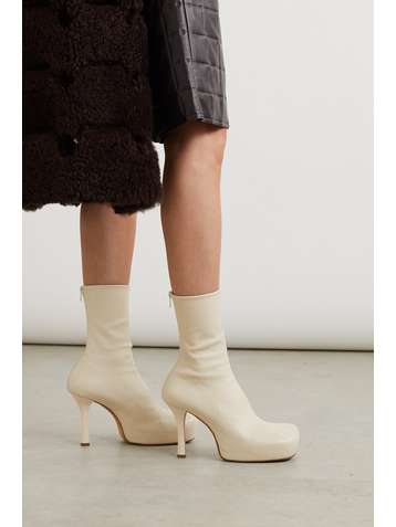 BOTTEGA VENETA Leather platform ankle boots