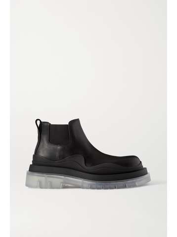 BOTTEGA VENETA Rubber-trimmed leather Chelsea boots