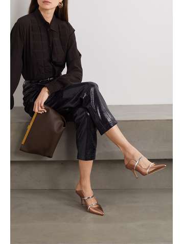 MALONE SOULIERS Maureen 70 metallic leather mules