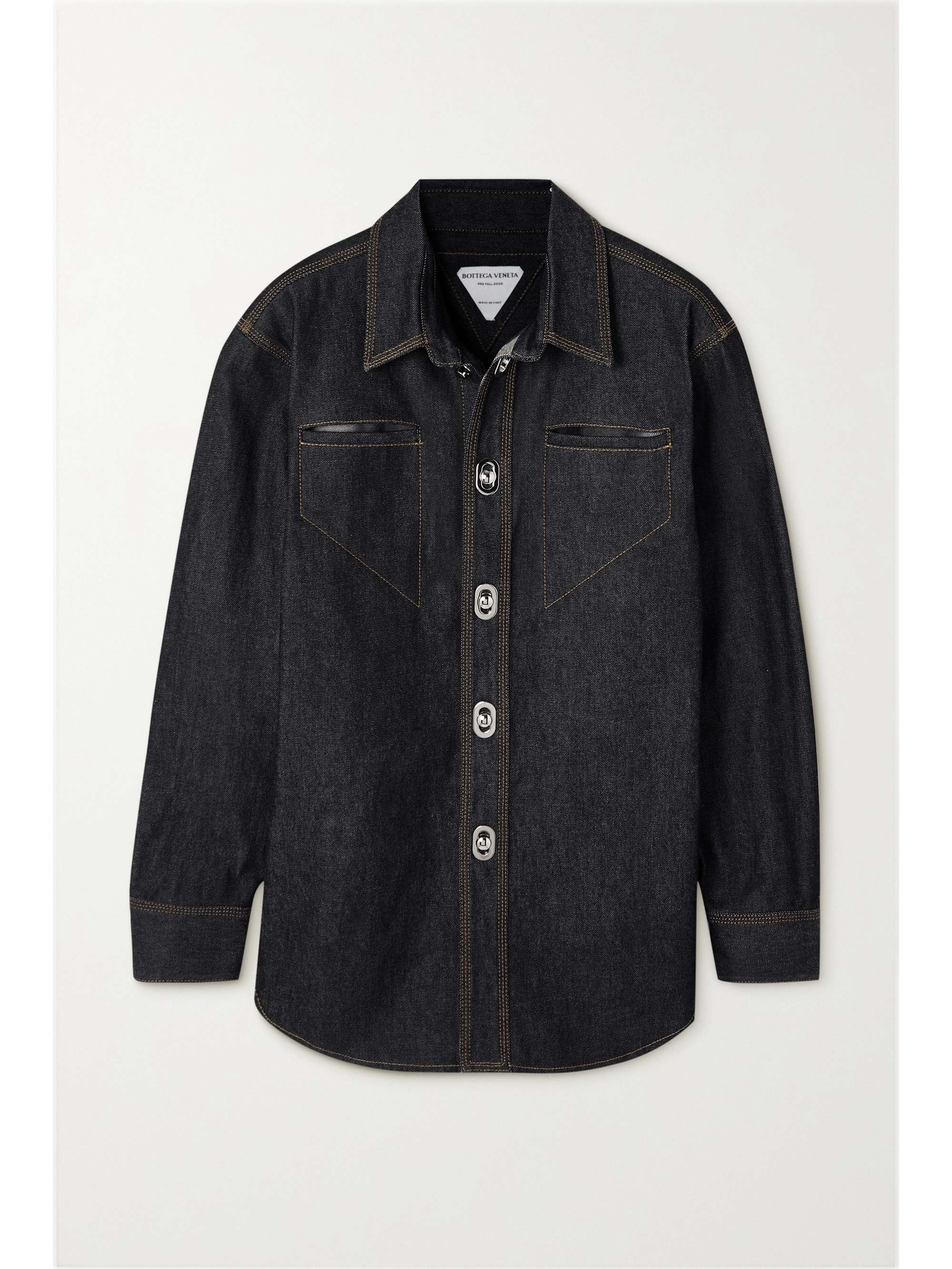 Navy Denim shirt | BOTTEGA VENETA | NET 