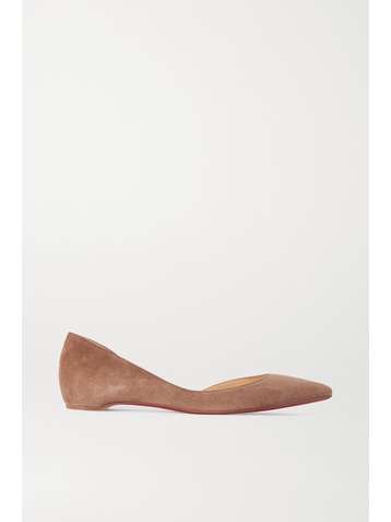CHRISTIAN LOUBOUTIN Iriza suede point-toe flats