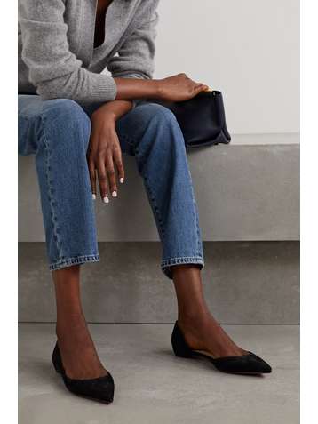CHRISTIAN LOUBOUTIN Iriza suede point-toe flats