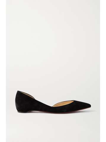 CHRISTIAN LOUBOUTIN Iriza suede point-toe flats