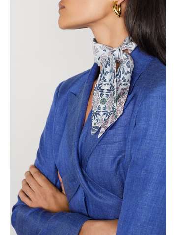 LORO PIANA Floral-print silk-twill scarf