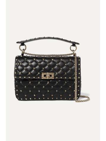 VALENTINO Valentino Garavani Rockstud Spike medium quilted leather shoulder bag