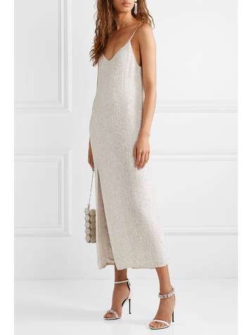 RETROFÊTE Rebecca sequined chiffon gown