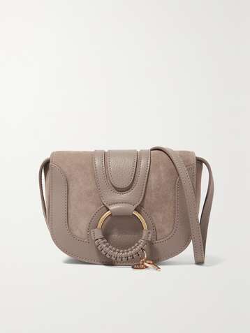 SEE BY CHLOÉ Hana mini textured-leather and suede shoulder bag